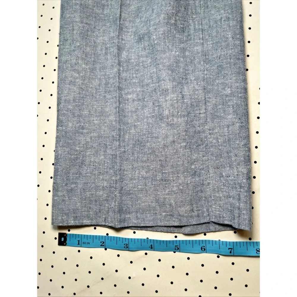 Perry Ellis Portfolio Linen Blend Slim Fit Dress Pants Blue 38x30 Dress Pants